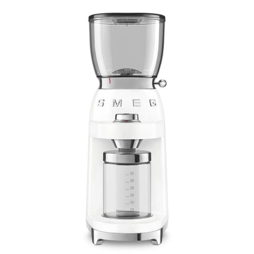 מטחנת קפה לבנה בעיצוב רטרו של SMEG