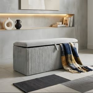 ספסל נפתח לאחסון עם פסי פרווה | "Chic Storage Bench" - במבצע השבועי!