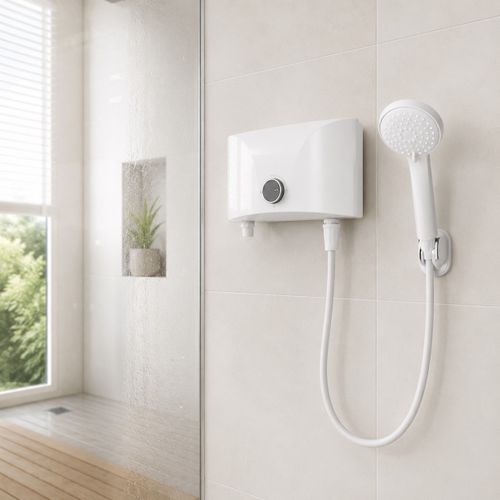 מחמם מים מיידי למקלחת 5.5KW כולל ראש מקלחת וצינור