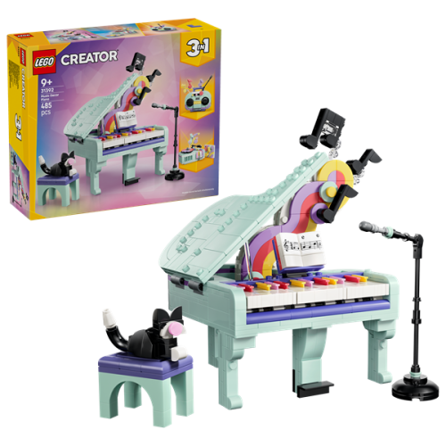 Music Decor Piano with Cat