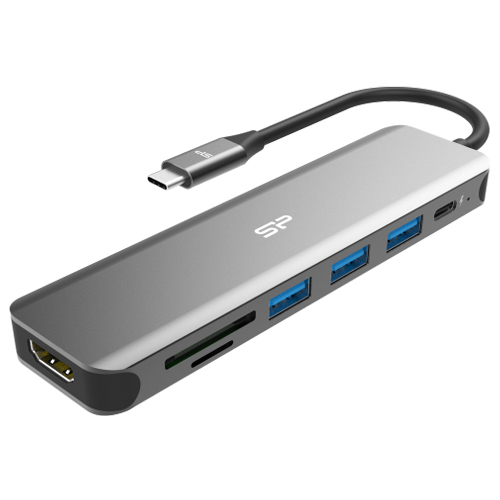 מפצל 3 פורט וקורא כרטיסים  Silicon Power SU20 USB-C 