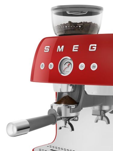 מכונת אספרסו מקצועית עם מטחנה SMEG צבע אדום