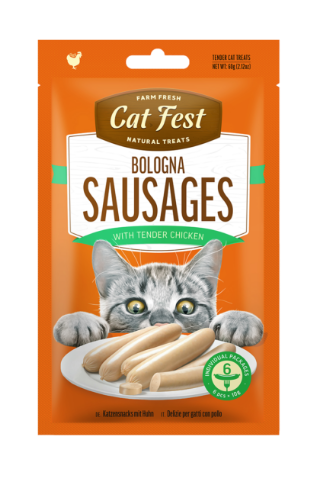 Cat Fest - חטיף נקניקיות עם עוף לחתולים 60 גרם