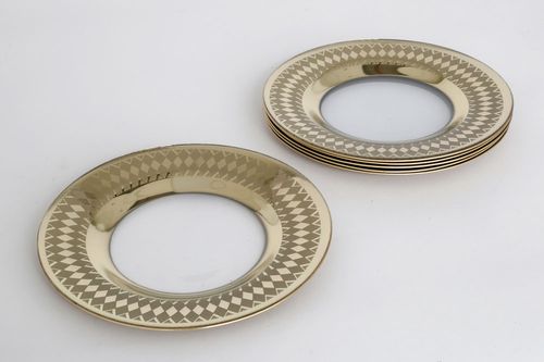 סט 6 צלחות 26cm מנה עיקרית RoyGold זכוכית בגודל 26cm בצבע זהב