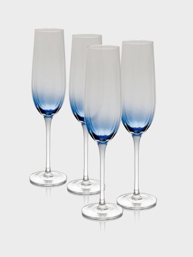 סט 6 גביעי שמפניה קריסטל כחול GLASSWARE COLLECTION