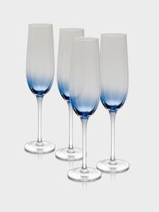 סט 6 גביעי שמפניה קריסטל כחול GLASSWARE COLLECTION