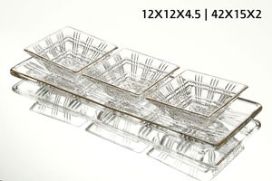 קברט 4 חלקים 12X12X4.5 42X15X2 ס"מ פס זהב CRYSTALINE