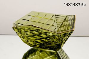 סט 6 בולים 14X14X7 ס"מ GREEN GOLD CRYSTALINE
