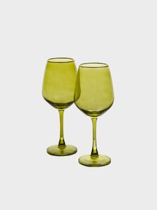 סט 6 גביעי יין 550 מ"ל GREEN GOLD CRYSTALINEE