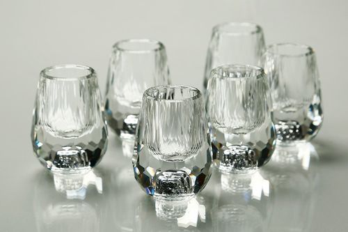 סט 6 כוסות ליקר קריסטל SILVER