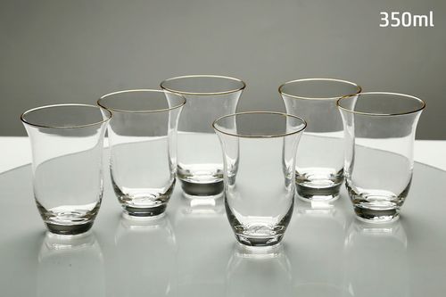 סט 6 כוסות שתיה קריסטל פס זהב GLASSWARE COLLECTION