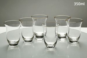 סט 6 כוסות שתיה קריסטל פס זהב GLASSWARE COLLECTION