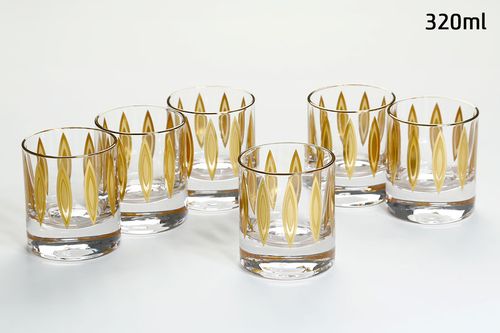 סט 6 כוסות וויסקי crystalineanser gold