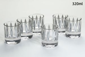 סט 6 כוסות וויסקי crystaline anser titanium