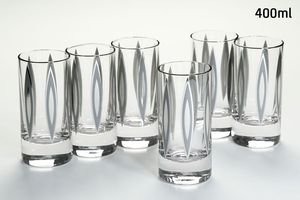 סט 6 כוסות שתיה crystaline anser titanium