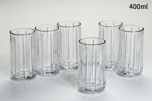 סט 6 כוסות שתיה cryataline RAY titanium