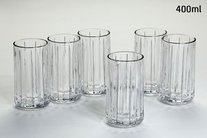 סט 6 כוסות שתיה cryataline RAY titanium