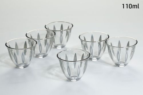 סט 6 כוסות קפה crystalin anser titanium