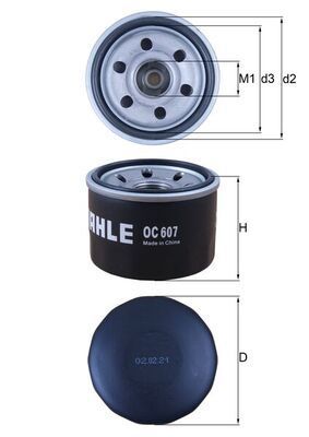 ‏פילטר שמן MAHLE OC607 