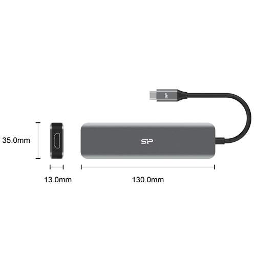 מפצל 3 פורט וקורא כרטיסים  Silicon Power SU20 USB-C 
