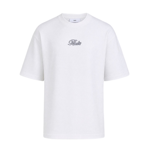 חולצה BALR מידות XS-XXL לגברים בגוון לבן עם חתימה