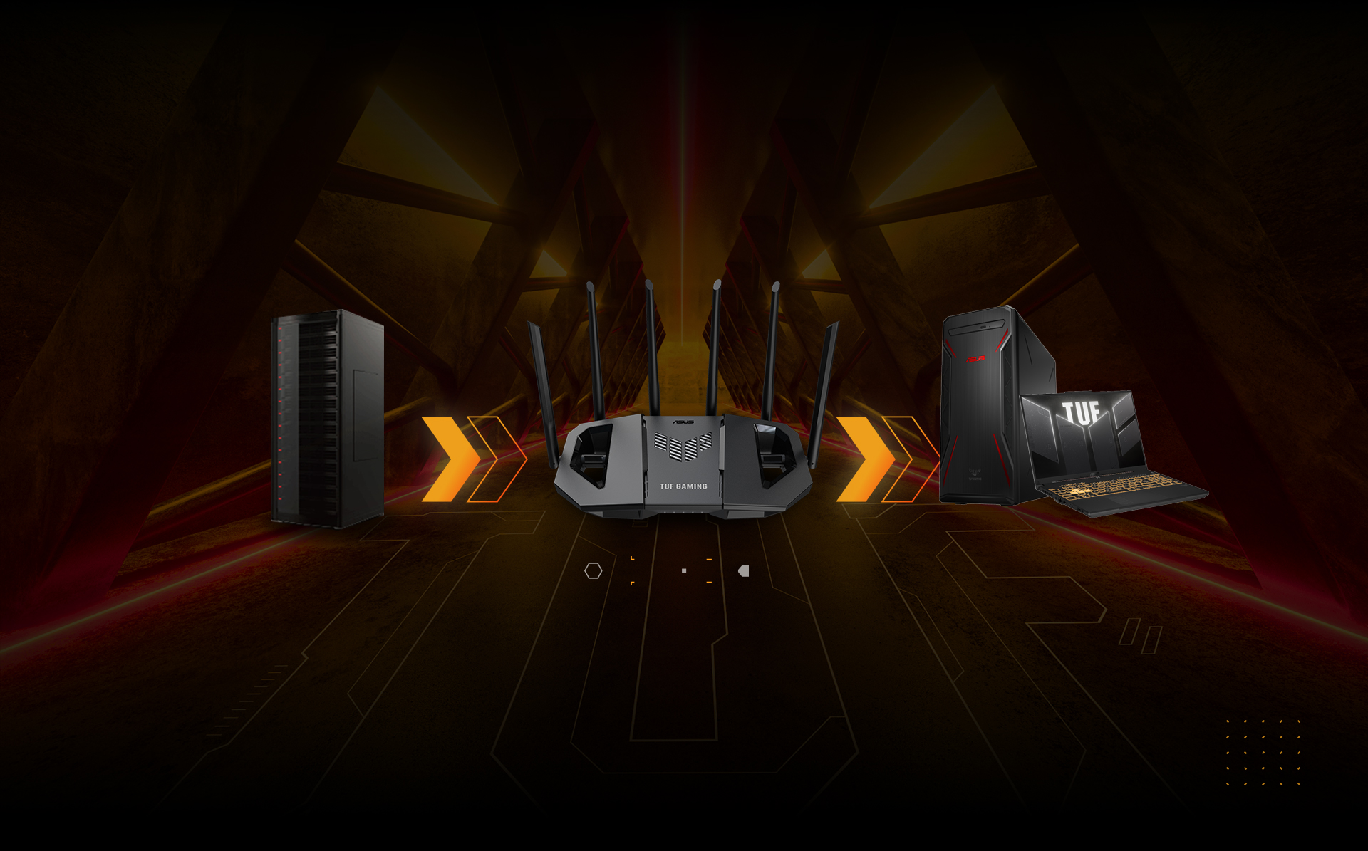 ראוטר גיימינג ASUS TUF Gaming BE6500 Dual Band WiFi 7