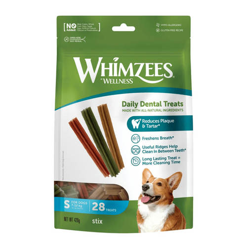 ווימזיס סטיקס קטן 420 גרם מקלונים דנטליים Whimzees Stix S
