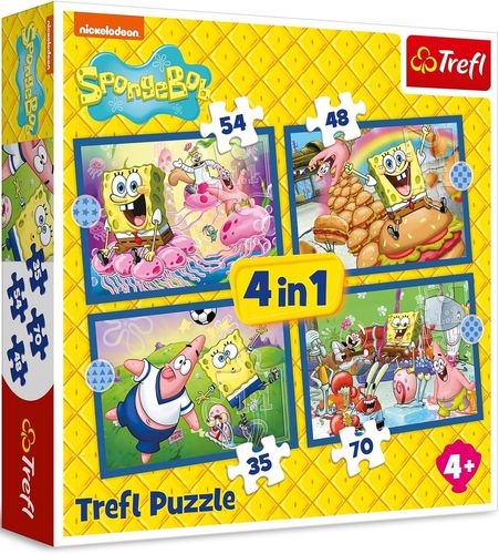 מארז 4 פאזלים - בובספוג