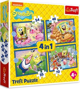מארז 4 פאזלים - בובספוג