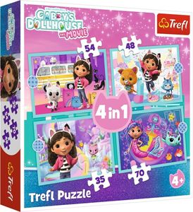 מארז 4 פאזלים - בית הבובות של גבי ההרפתקה הגדולה מהסרט