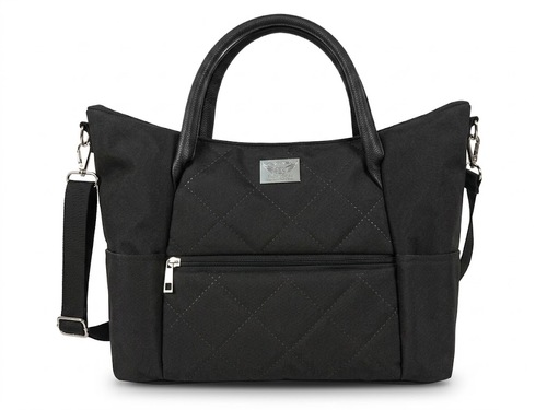 תיק עגלה יוקרתי Baby Boss Tote – שחור קווילט אלגנטי