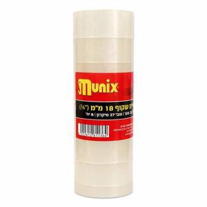 סלוטייפ שקוף Munix רוחב 18 מ״מ – מארז 8 יחידות