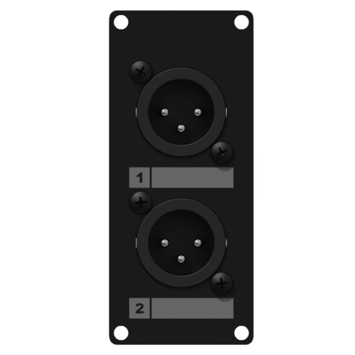 פנל 1 מקום כולל זוג פלאגים  Caymon CASY126/B XLR male to 3-pin terminal block - אלומניום שחור