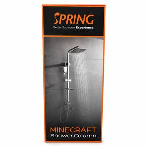 מוט פינוק למקלחת SPRING דגם MINECRAFT – ראש גשם ומזלף יד