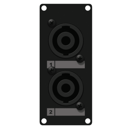 פנל 1 מקום כולל זוג פלאגים  Caymon CASY142 male SpeakON to 4-pin terminal block - אלומניום שחור