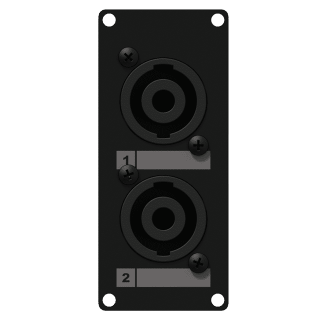 פנל 1 מקום כולל זוג פלאגים  Caymon CASY142 male SpeakON to 4-pin terminal block - אלומניום שחור