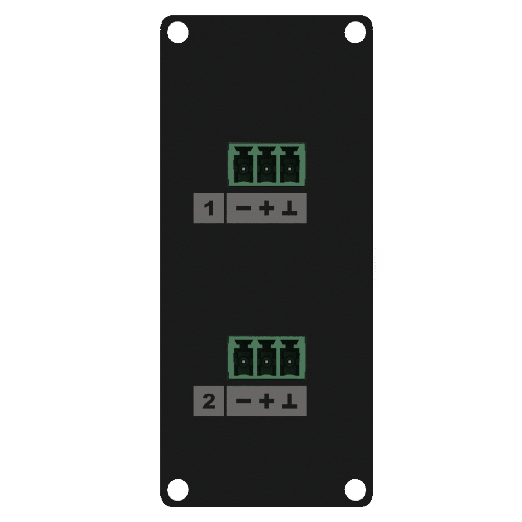 פנל 2 מקום כולל זוג פלאגים  Caymon CASY138/B  3-pin terminal block - אלומניום שחור