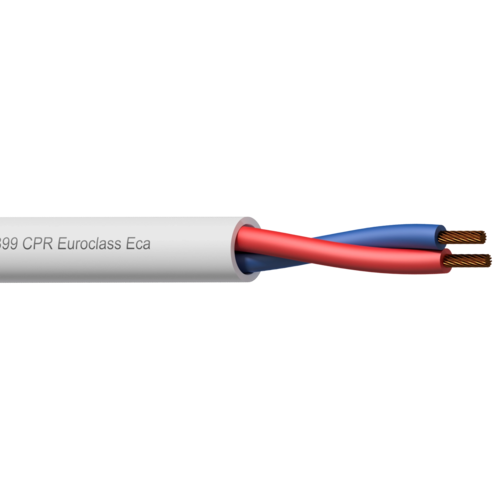 כבל רמקול Procab BLS215W-ECA/1 2 x 1.5 mm² - 16 AWG - CCA- EN60332-1-2 CPR Euroclass Eca- לבן