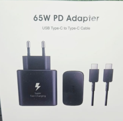 מטען קיר 65W שחור עם כבל TYPE-C