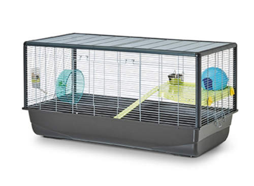 כלוב Savic Hamster Plaza 100 Silver לאוגרים ומכרסמים קטנים | כולל אבזור מלא