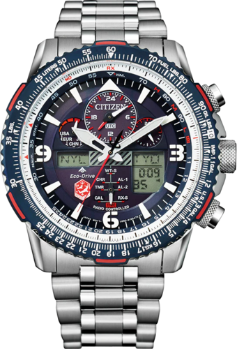 שעון טייסים אנלוגי דיגיטלי Citizen JY807151L רדיו קונטרול אקו דרייב וספיר