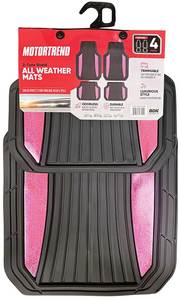 16554 ALL WEATHER 2-TONE MATS | 4Pcs, Black & Pink