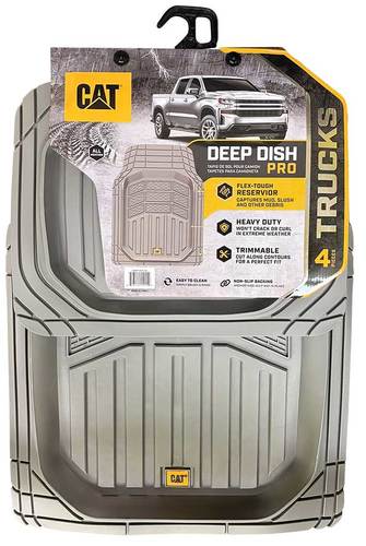 15113 CAT DEEP DISH PRO | 4Pc Truck Mats, Gray