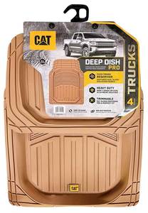 15114 CAT DEEP DISH PRO | 4Pc Truck Mats, Dark Beige