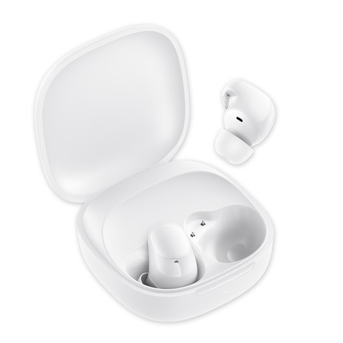 מארז טעינה לבן פתוח עבור אוזניות Xiaomi Redmi Buds - מבט מן הצד