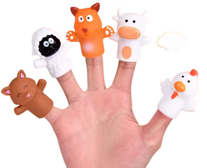 סט 5 בובות אצבע רכות בדמויות חיות חווה – לחוויית משחק וסיפור מופלאה