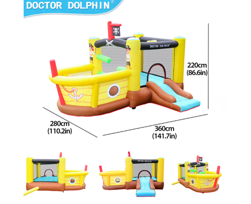 מתקן מתנפח עם מגלשה דגם DD-72015 מבית  Doctor Dolphin