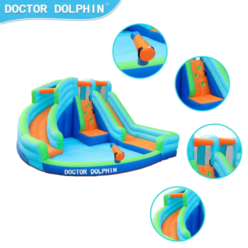 מתקן מתנפח עם מגלשות כפולות דגם DD-73002 מבית  Doctor Dolphin