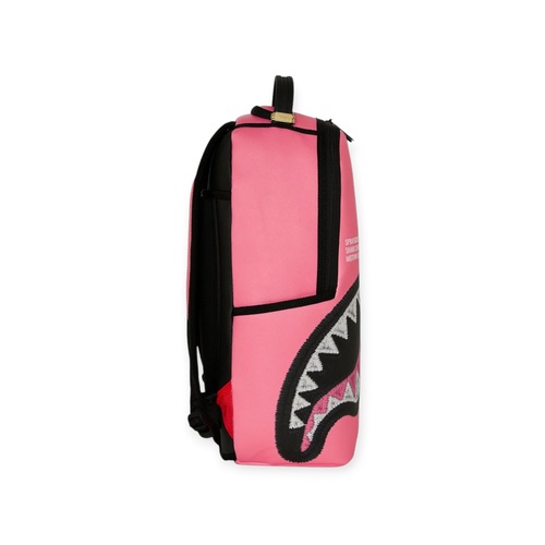 SPRAYGROUND תיק גב מטורף SHARK CENTRAL PINK EMBROIDERED SHARK BACKPACK