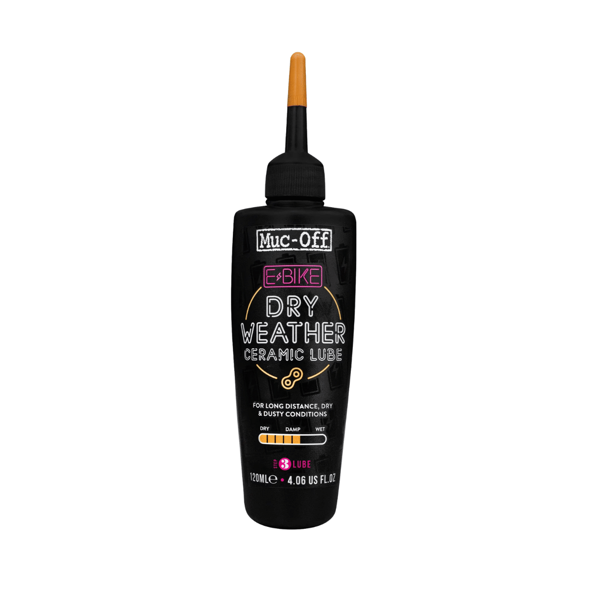 שמן שרשרת יבש לאופניים - MUC-OFF EBIKE DRY WEATHER CHAIN LUBE 120ML